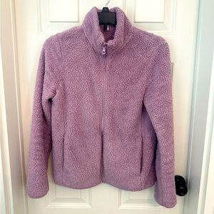 Uniqlo Womens Teddy Bear Fleece Jacket Pink Full Zipper